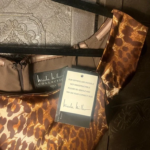 NWT Nicole Miller leopard print dress - Picture 6 of 11